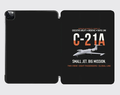 C-21A Learjet Small Jet Big Mission design on black ipad tablet case