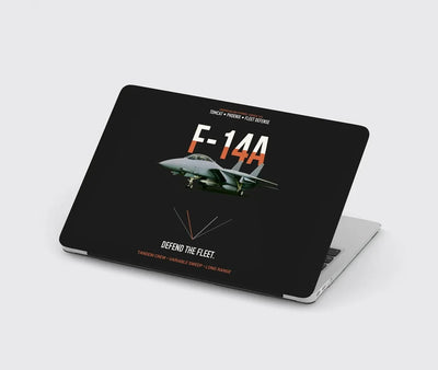 F-14A Tomcat Defend The Fleet design on black MacBook case