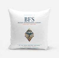 Thumbnail for Belfast International Airport (BFS) design on white pillow