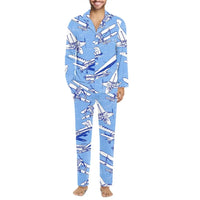 Thumbnail for Retro & Vintage Airplanes men button pajamas - view 1