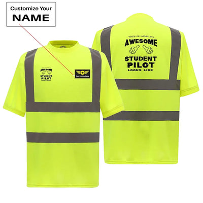 Student Pilot aviation design printed on soft cotton reflective T-shirt.