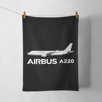 Thumbnail for The Airbus A220 aviation design on soft absorbent cotton towel.