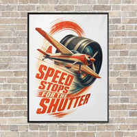 Thumbnail for Speed Stops For The Shutter vertical canvas print - framed - white background