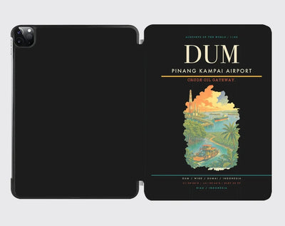 Pinang Kampai Airport (DUM) design on black ipad tablet case