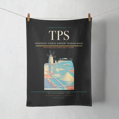 Vincenzo Florio Airport Trapani-Birgi (TPS) design on black towel