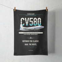Thumbnail for Convair 580 design on black towel