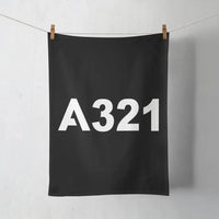 Thumbnail for Airbus A321 Flat Text aviation design on soft absorbent cotton towel.