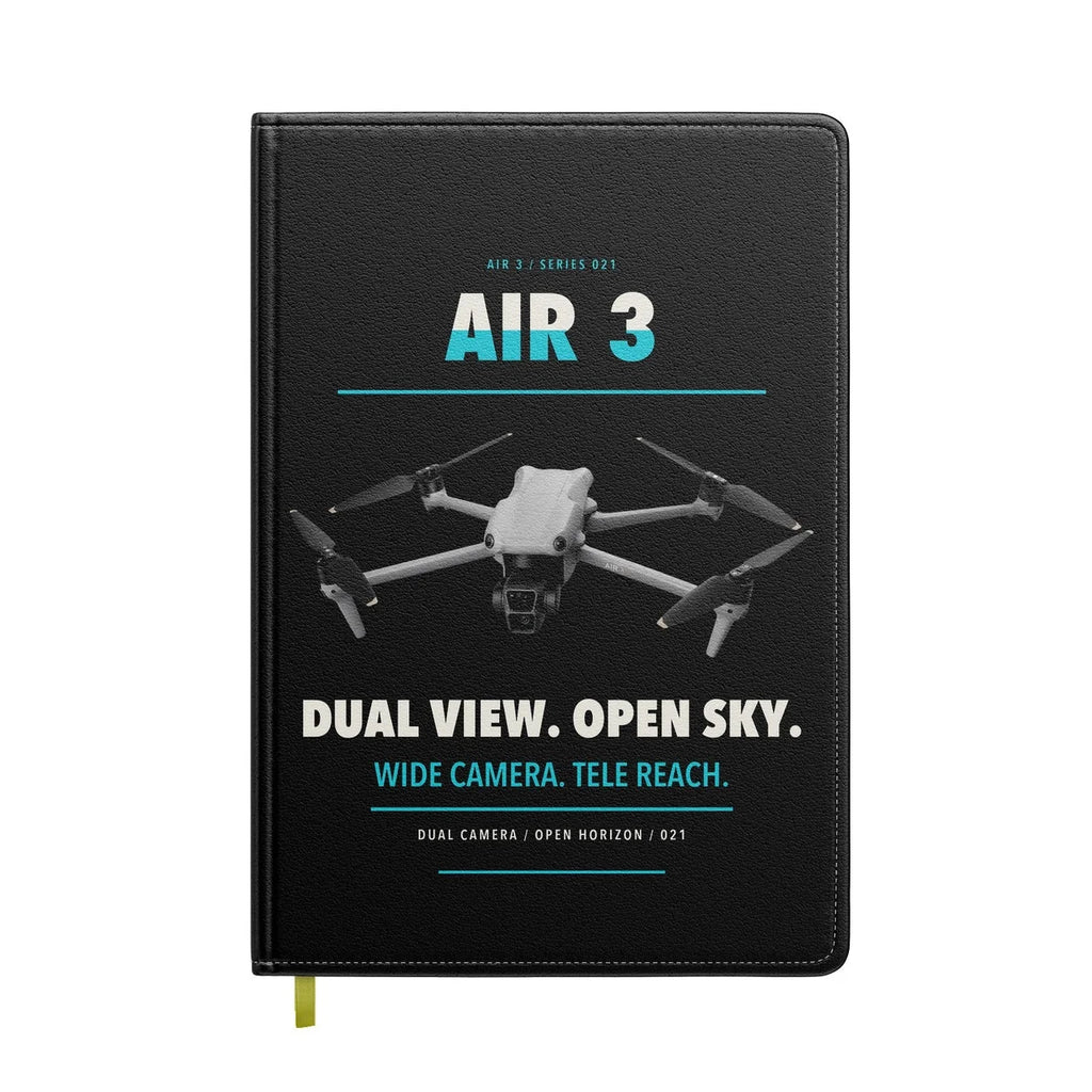 DJI Air 3 design on black notebook
