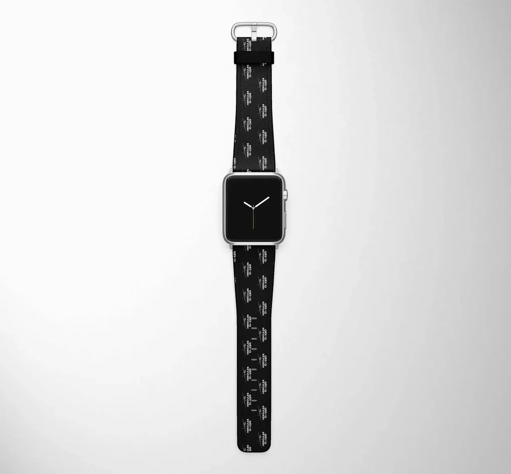The Military Transport Airplane C 130 aviation Apple Watch strap, durable silicone body with engraved detail.