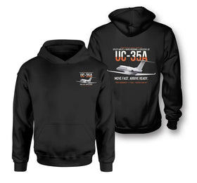 Double-Side Printing — UC-35A Citation Ultra Rapid Utility Airlift Double-Side Hoodie