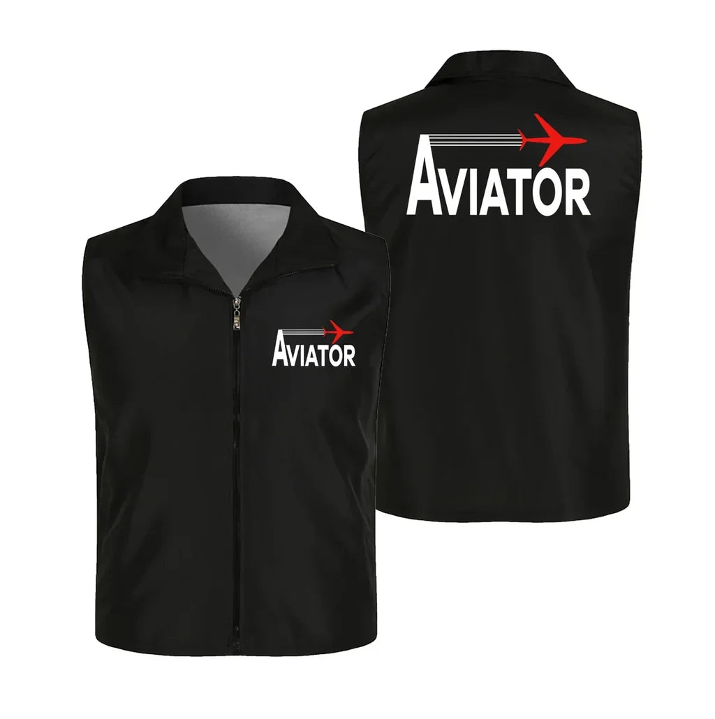 Aviator Thin Style aviation design printed on lightweight shell with sleeveless design thin vest.