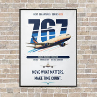 Thumbnail for Boeing 767-300F vertical canvas print - framed - white background