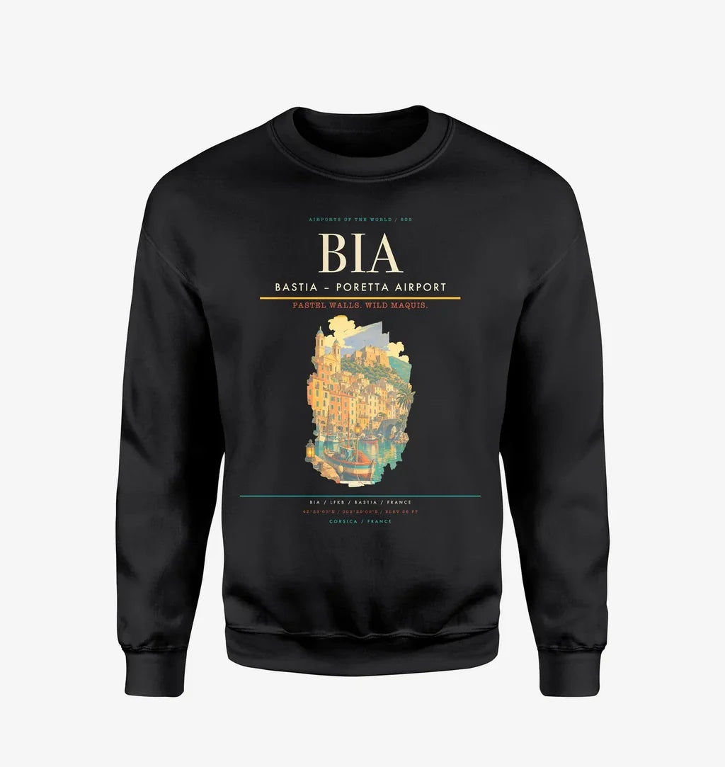 Bastia – Poretta Airport BIA Sweatshirt - Black