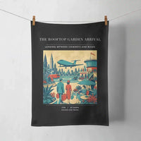 Thumbnail for VINTAGE G4371 - The Rooftop Garden Arrival - Designed Towels design on black