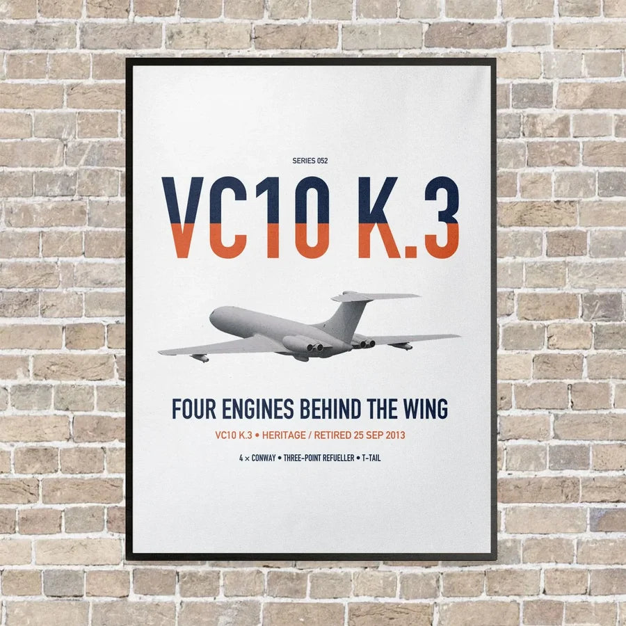 Vickers VC10 K.3 vertical canvas print - framed - white background