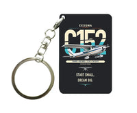 Thumbnail for Cessna 152 design on black designed key chain, double-side print