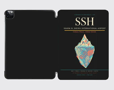 Sharm El Sheikh International Airport (SSH) design on black ipad tablet case