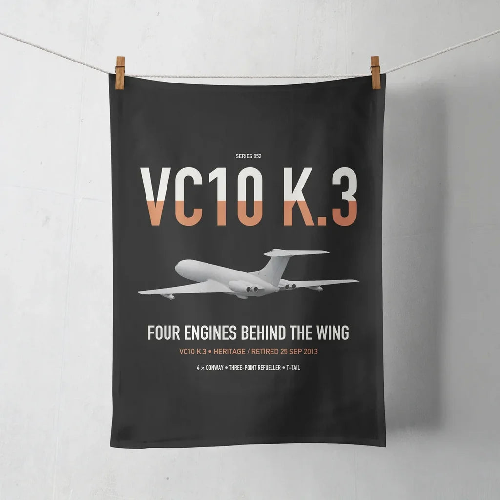 Vickers VC10 K.3 design on black towel