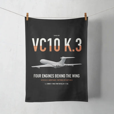 Vickers VC10 K.3 design on black towel