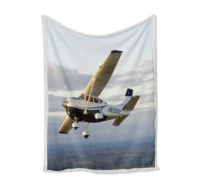 Cruising Cessna Bed Blankets & aviation print on soft fleece blanket.