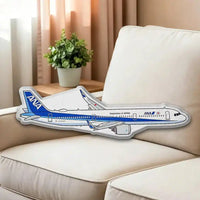 Thumbnail for ANA All Nippon Airways Airbus A321 aviation design on soft polyester filling airplane pillow.