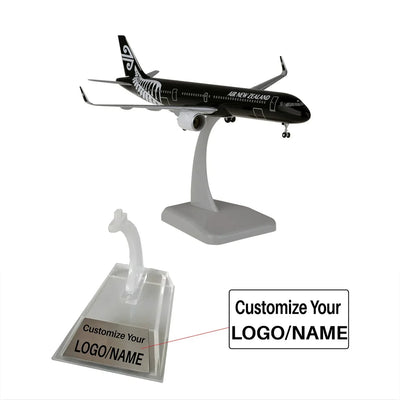 Side view of Air New Zealand Black Airbus A321neo Airplane Model (1/200 Scale - 20CM) aviation 16-18cm scale model aircraft i.