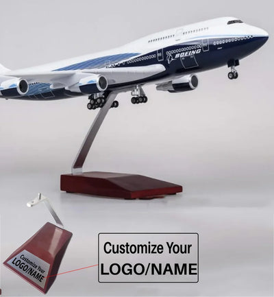 Side view of Original Livery Boeing 747 Airplane Model (1/160 Scale - 47CM) aviation LED model airplane in diecast metal with.