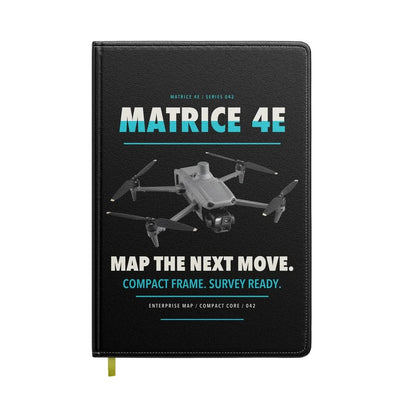 DJI Matrice 4E design on black notebook
