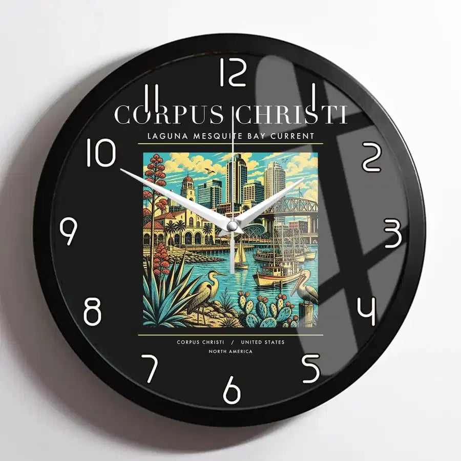 CORPUS CHRISTI - Poster - Wall Clock Framed - Black