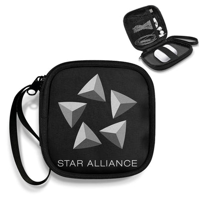 Star Alliance Airlines Portable aviation design portable headphone bag, padded polyester construction.