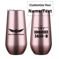 Thumbnail for Bombardier Dash-8 & Plane 6oz Egg aviation design on 6oz egg cup, compact 6oz ceramic.