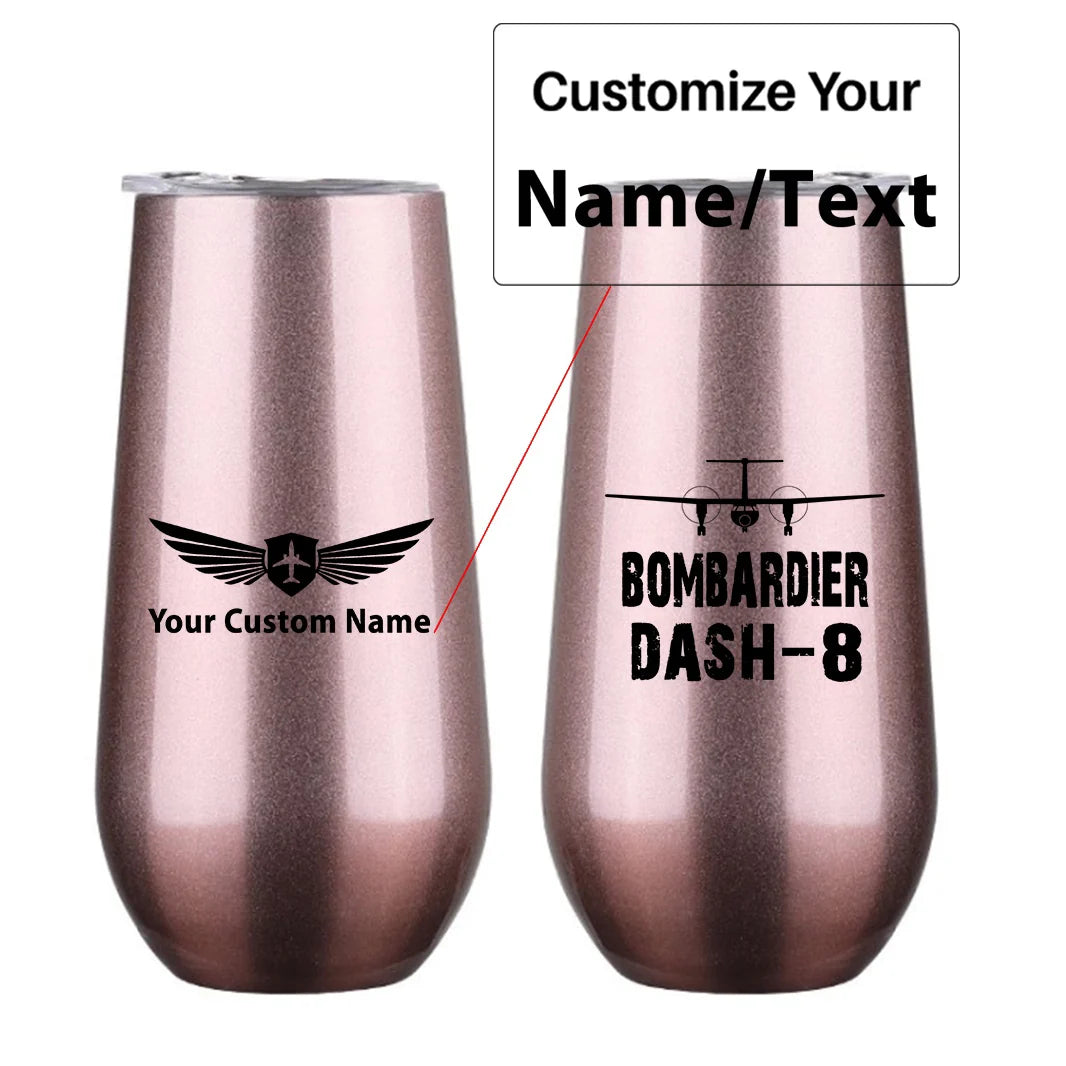 Bombardier Dash-8 & Plane 6oz Egg aviation design on 6oz egg cup, compact 6oz ceramic.