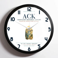 Thumbnail for Nantucket Memorial Airport (ACK) design on white framed wall clock
