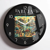 Thumbnail for ABUJA - Poster - Wall Clock Framed - Black