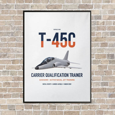 T-45C Goshawk vertical canvas print - framed - white background