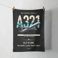 Thumbnail for Airbus A321 design on black towel