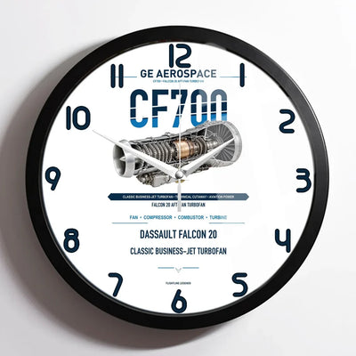 CF700 design on white framed wall clock