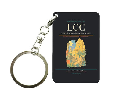 Lecce Galatina Air Base (LCC) design on black key chain