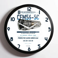 Thumbnail for CFM56-5C design on white framed wall clock
