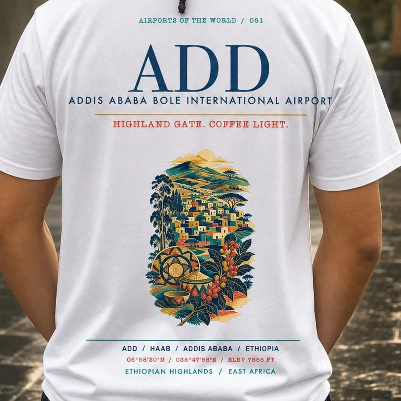 Addis Ababa Airport ADD double-side t-shirt design cover