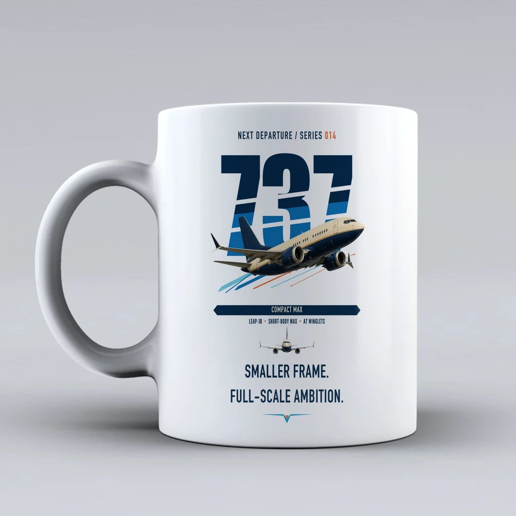 Boeing 737 MAX 7 double-side print on white ceramic mug
