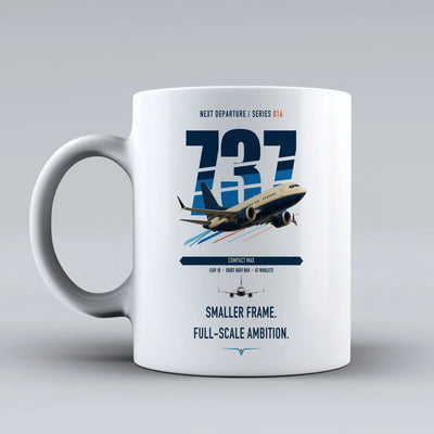 Boeing 737 MAX 7 double-side print on white ceramic mug