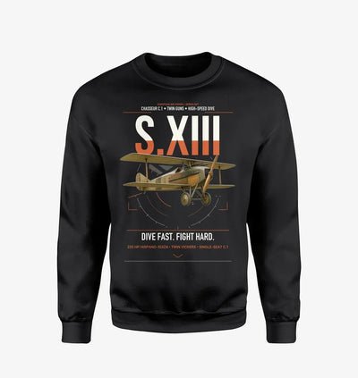 SPAD S.XIII C.1 design on black sweatshirt