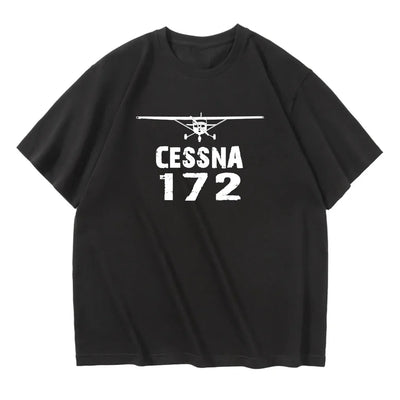 Cessna 172 & Plane aviation design printed on soft cotton relax-fit T-shirt.