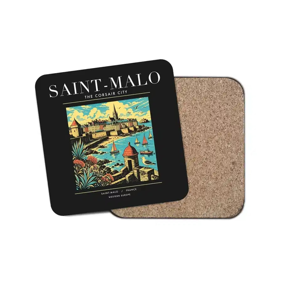 SAINT-MALO - Poster - Coaster - Black