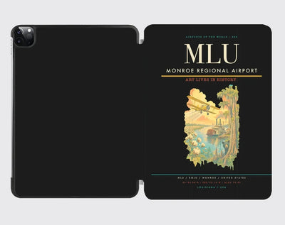 Monroe Regional Airport (MLU) design on black ipad tablet case