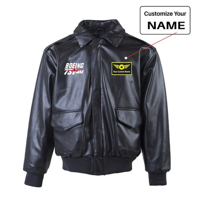 Amazing 737 Max Leather Bomber Jackets (NO Fur) aviation design printed on genuine leather with quilted lining leather bomber.