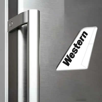 Western Airlines aviation design tail magnet in 3D metal with magnetic back.