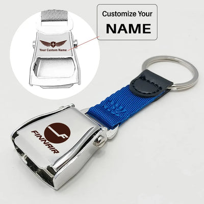 Finnair Airlines Airplane aviation shaped key chain, durable metal alloy.