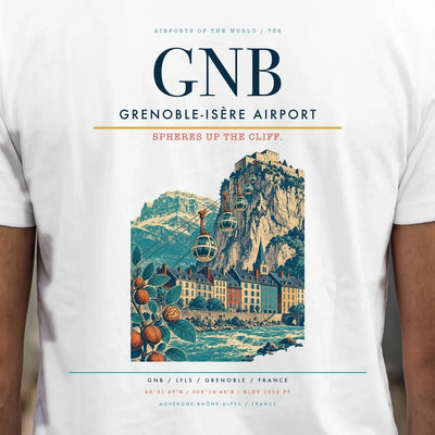 Grenoble-Isère Airport (GNB) double-side t-shirt design close-up cover